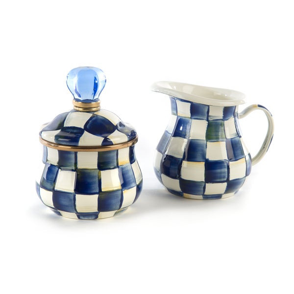 MacKenzie-Childs Royal Check Creamer & Sugar Bowl Set | MacKenzie-Childs