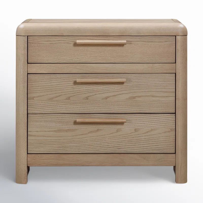 Joss & Main Furano Three Drawer Ash Wood Nightstand In Ginger | Wayfair | Wayfair North America