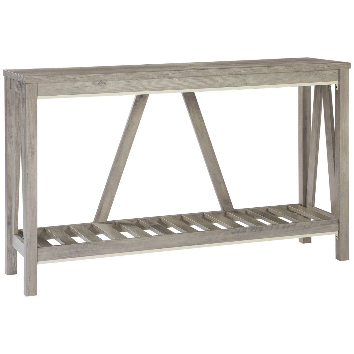 HOMCOM Farmhouse Console Table with Storage Shelf, Rustic Sofa Table with Anti-tipper for Living ... | Target