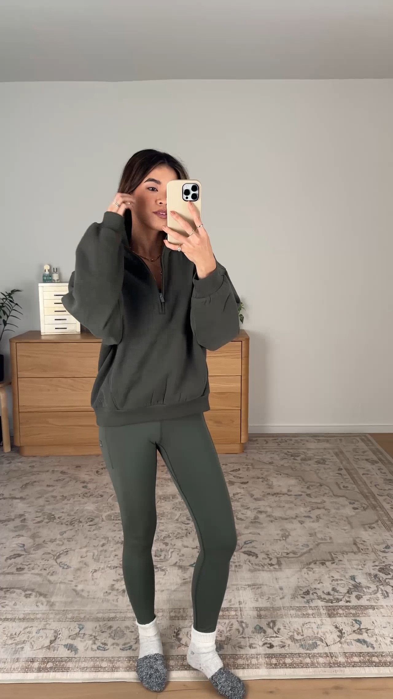 I love these leggings from @Vuori US. 

Sizing info:
-Vuori Restore Oversized Half Zip
(Size Small in Army)
-Vuori AllTheForm Leggings (Size XS regular in Army)

Vuori try on, Vuori loungewear, Vuori matching set, cute matching set, cute loungewear, petite friendly leggings, petite loungewear, petite activewear, casual outfits, outfit of the day, green leggings, green pants, petite pants, green petite leggings, fall pants, fall outfit, vacation outfit, travel outfit, best petite pants, comfy pants, fall style, petite fall style, leggings, activewear leggings

#LTKSeasonal #LTKActive #LTKPetite