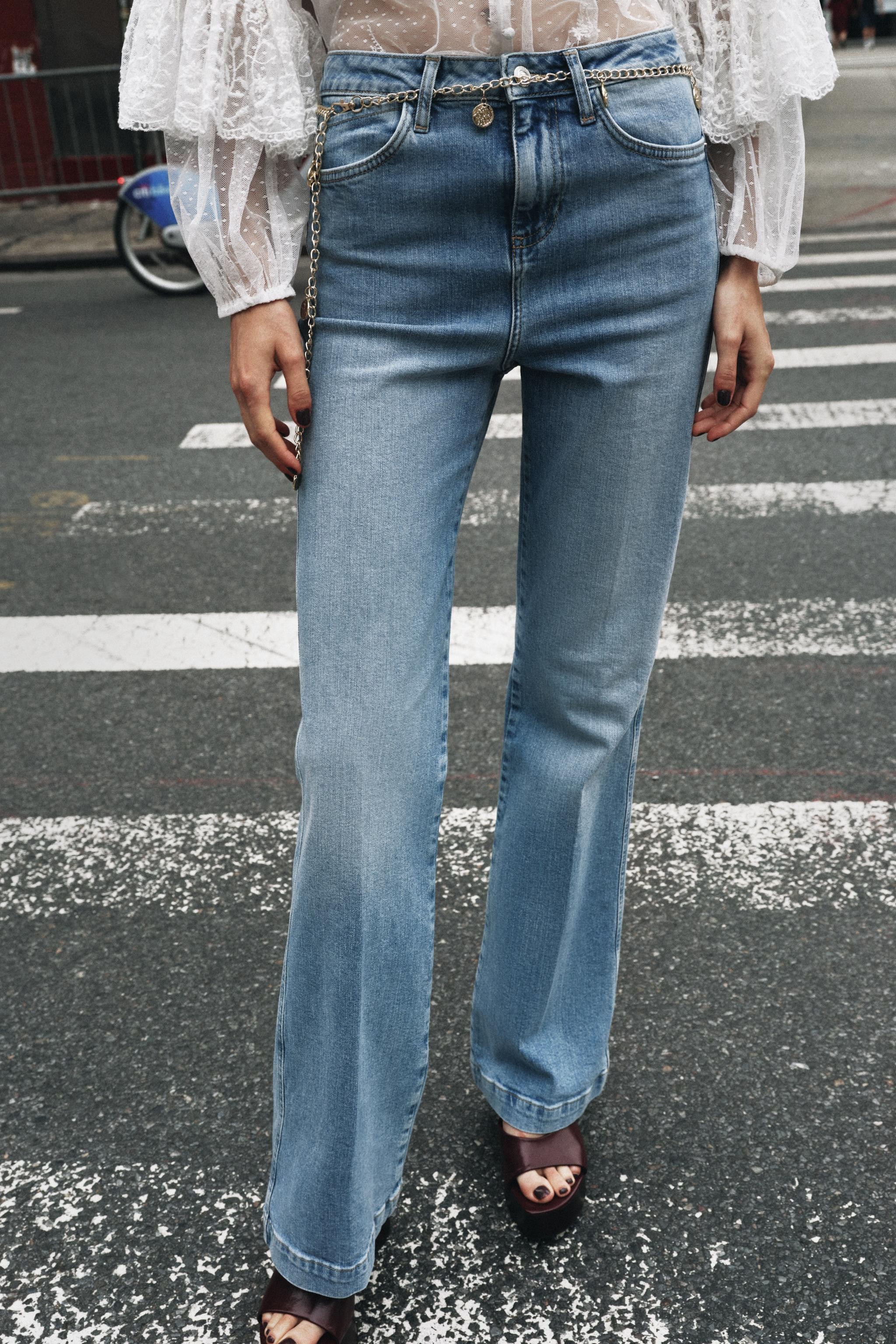 Z1975 HIGH WAIST BOOTCUT JEANS WITH CHAIN BELT | Zara US