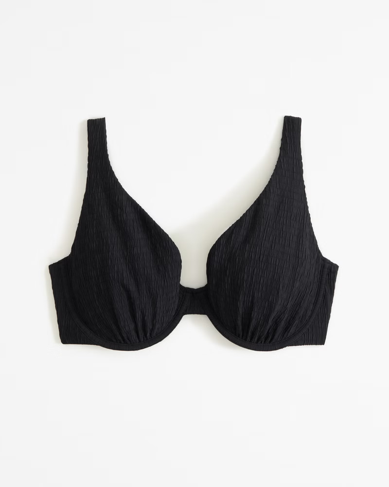 Abercrombie & Fitch Women's Curve Love High Apex Underwire Bikini Top in Black - Size XXS | Abercrombie & Fitch (US)