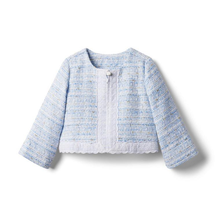 Eyelet Trim Boucle Jacket | Janie and Jack