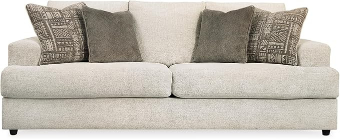 Signature Design by Ashley Soletren Contemporary Chenille Queen Sofa Sleeper with 4 Accent Pillow... | Amazon (US)