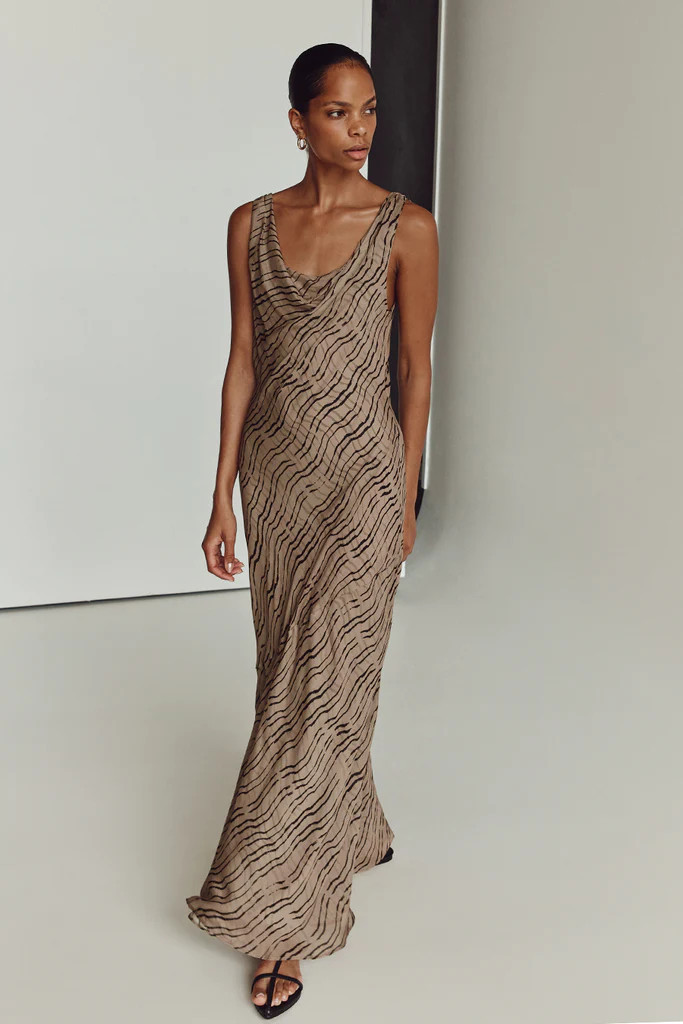 CLAIR CHOC COWL NECK MAXI DRESS | DISSH