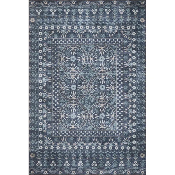 Rifle Paper Co. x Loloi Maison MAO-03 Rosette Blue Rug | Wayfair North America