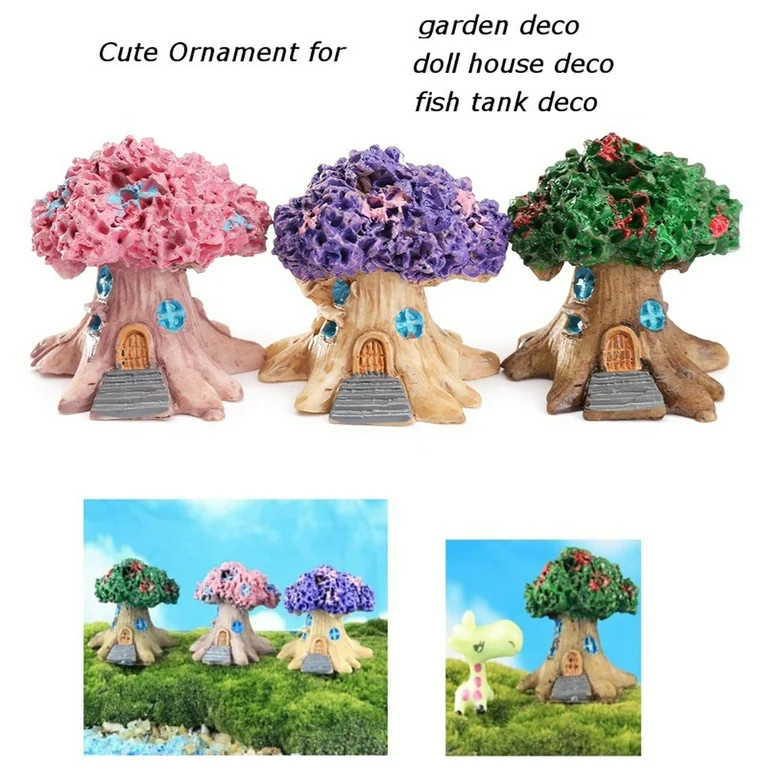 Windfall Miniature Fairy Garden Tree Houses, Mini Fairy Tree House Miniatures Decor Accessories F... | Walmart (US)