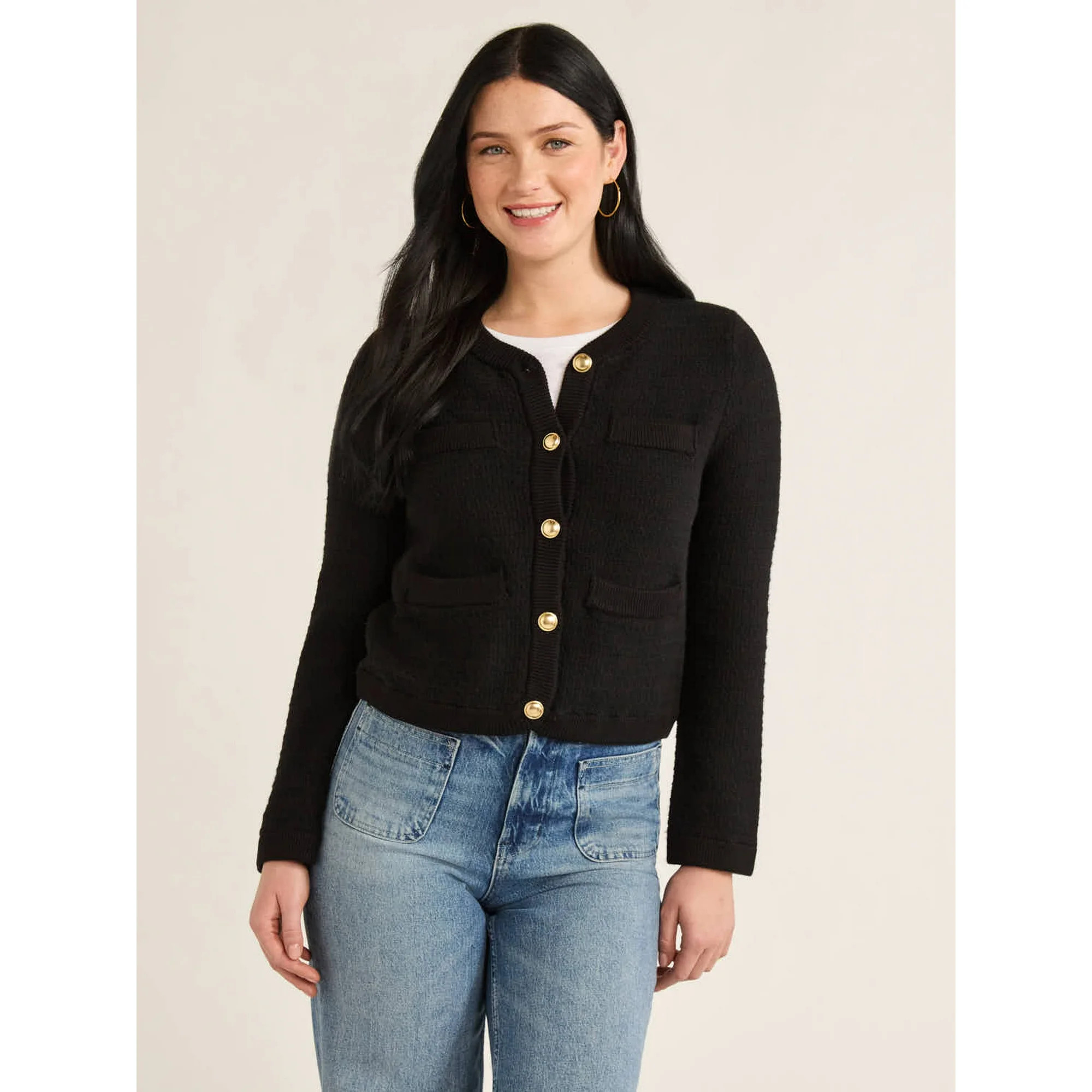 Free Assembly Women’s Welt Pocket Cardigan Sweater, Lightweight, Sizes XS-XXXL - Walmart.com | Walmart (US)