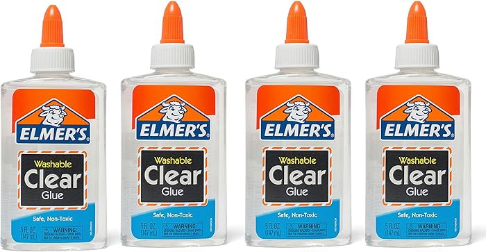 Elmer's Liquid School Glue, Clear, Washable, 5 Ounces, 4 Count - Great for Making Slime | Amazon (US)