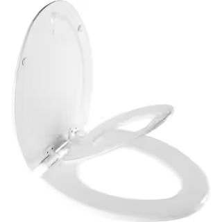 BEMIS NextStep2 Children's Potty Training Elongated Enameled Wood Closed Front Toilet Seat in Whi... | The Home Depot