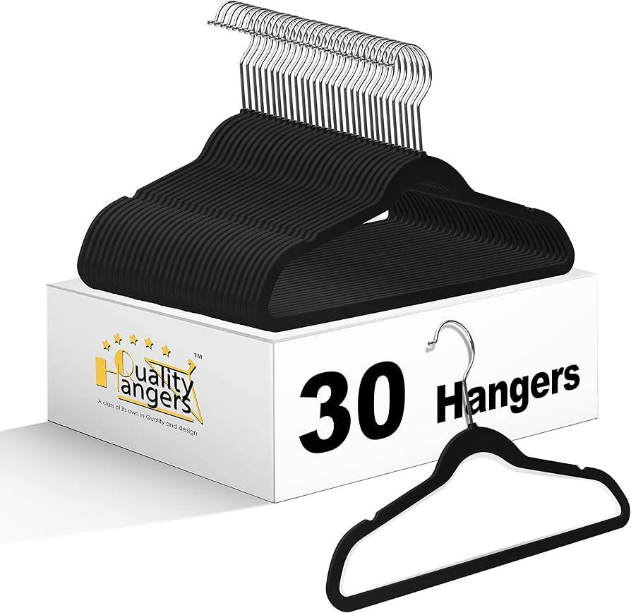 Quality Kids Plastic Hangers 30 Pack Non Velvet Non-Flocked Thin Compact Kids Hangers Swivel Hook... | Amazon (US)
