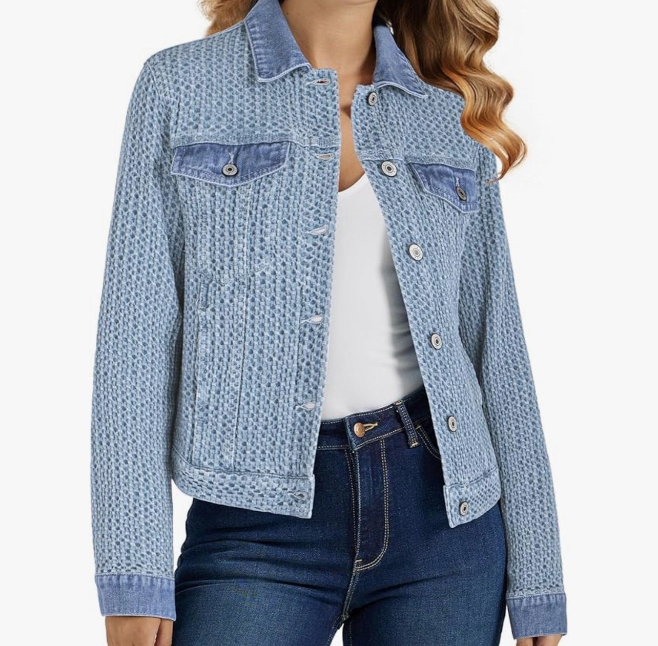 This jean jacket is so cute comes in more colors too. 

#LTKFindsUnder100 #LTKHoliday #LTKSeasonal