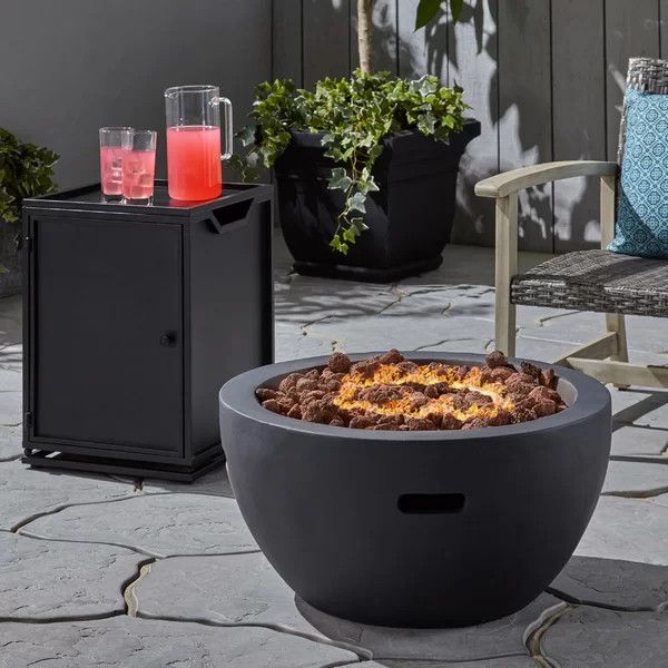 Kimzey Concrete Propane Outdoor Fire Pit | Wayfair North America