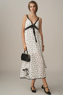 Maeve Sleeveless V-Neck Midi Slip Dress | Anthropologie (US)