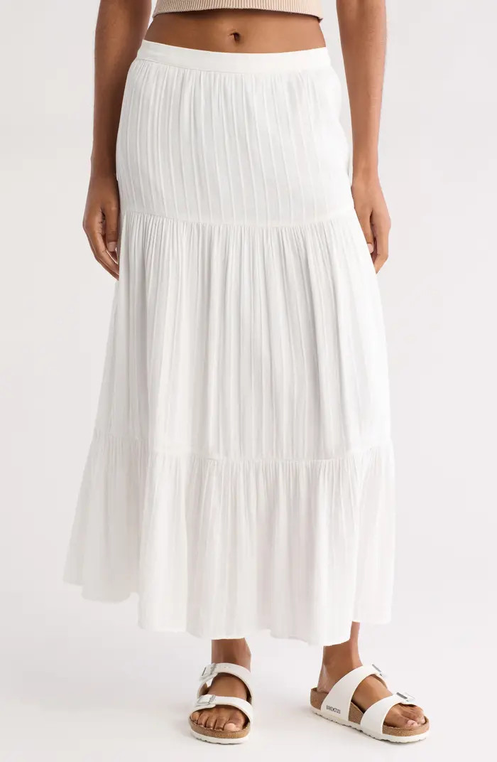 Tiered Cotton Blend Maxi Skirt | Nordstrom Rack