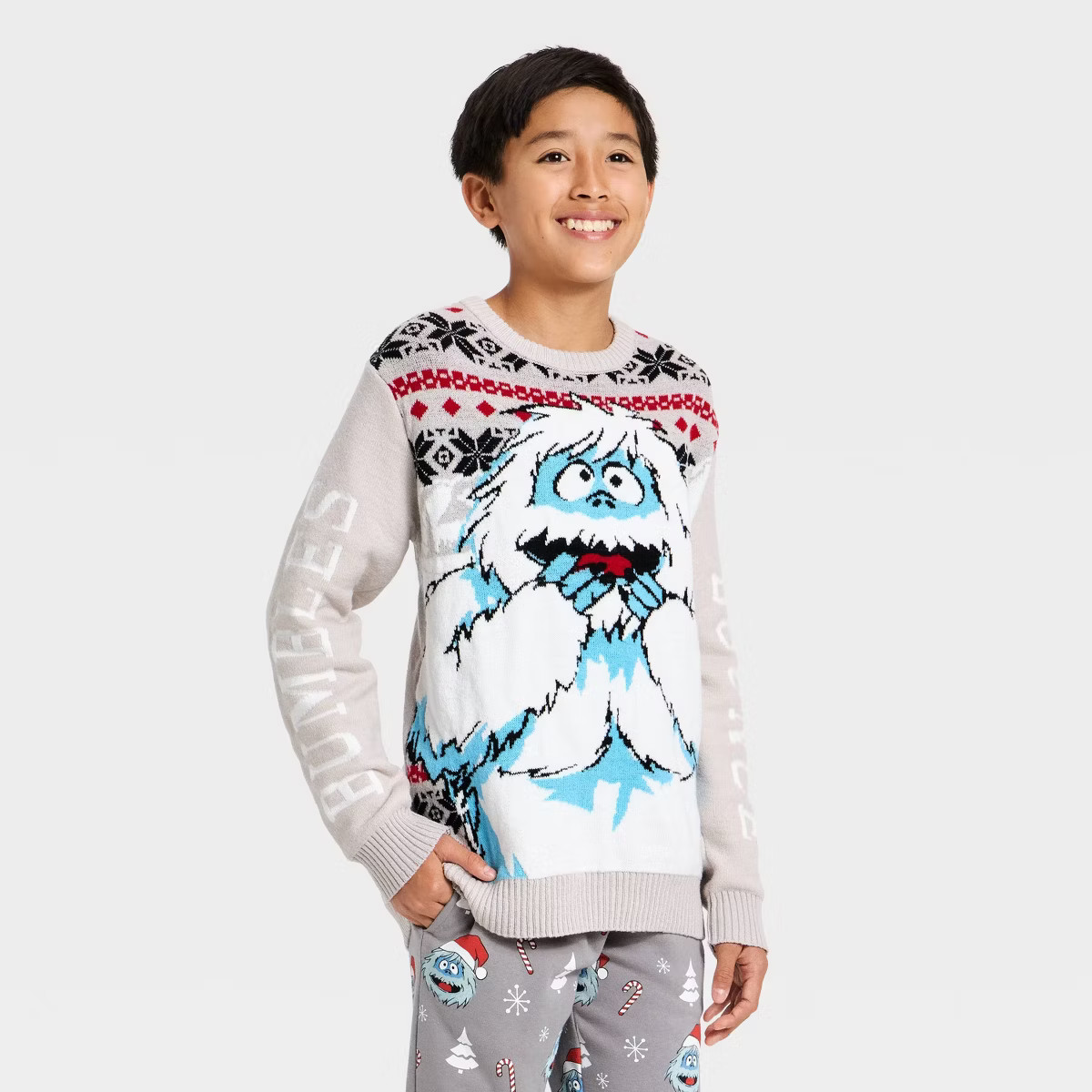 Boys' Bumble the Abominable Snowman Holiday Knit Sweater - Gray | Target