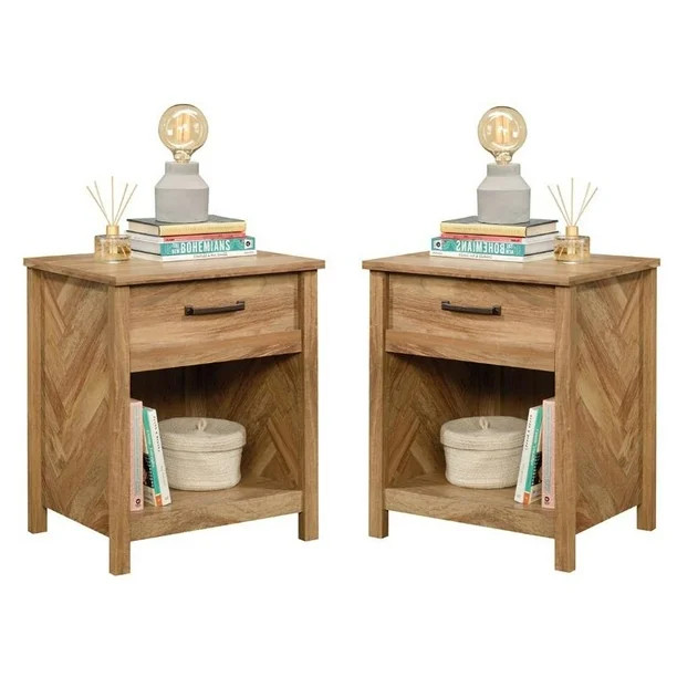 Home Square Wood Bedroom Nightstand in Sindoori Mango Brown ( Set of 2 ) - Walmart.com | Walmart (US)