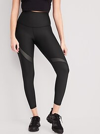 Extra High-Waisted PowerSoft Mesh-Paneled 7/8-Length Leggings for Women | Old Navy (US)