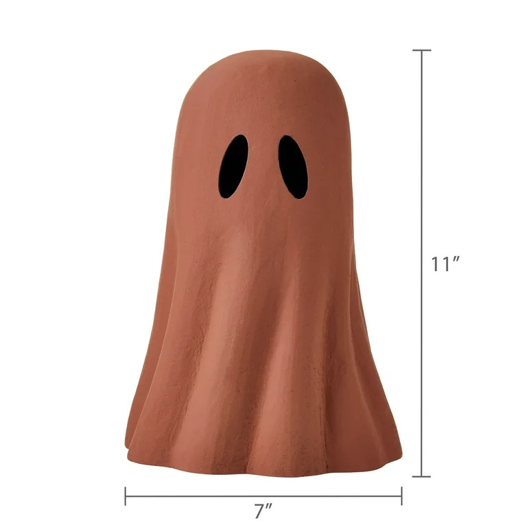 Paper Mache Ghost Brown Tabletop Decor, 11" Height , Halloween by Way To Celebrate - Walmart.com | Walmart (US)