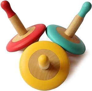 Shumee Handmade Wooden Spinning Tops|Christmas Stocking Stuffers Gifts|Wood Spin Tops for Kids|Se... | Amazon (US)
