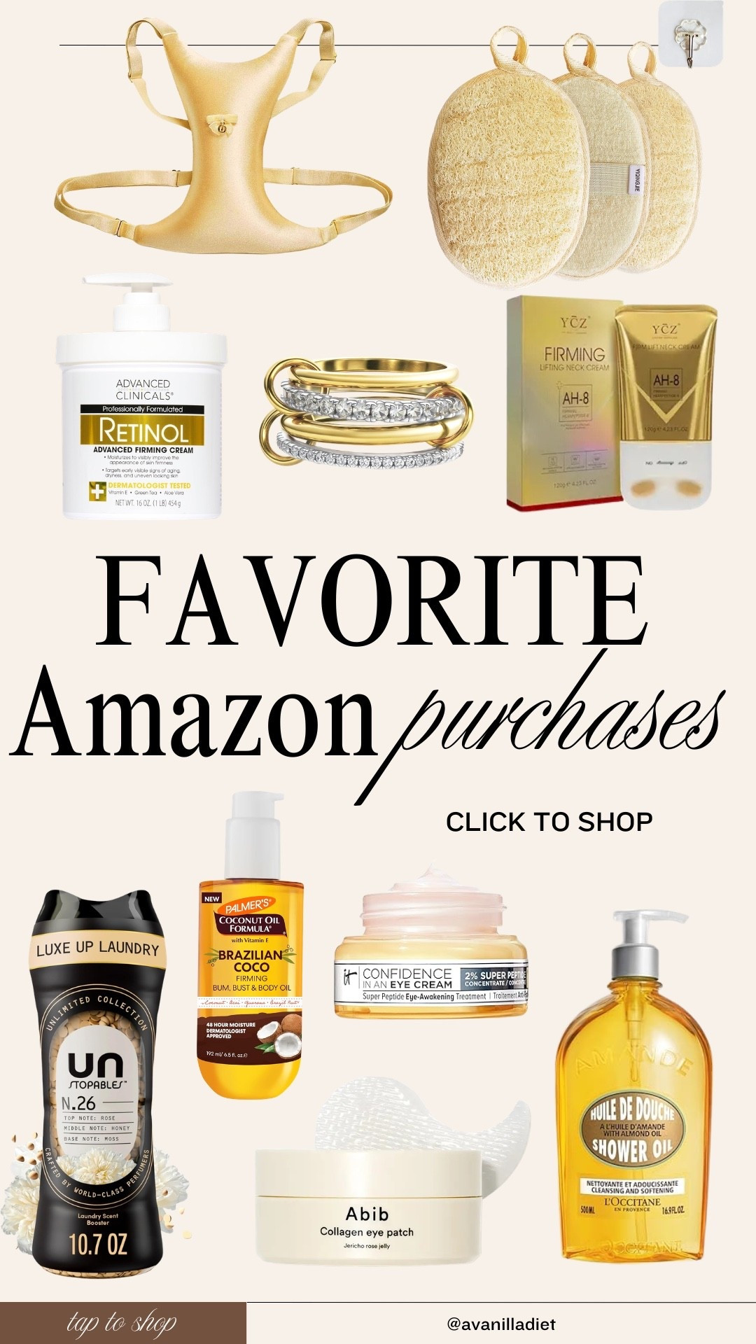Some of my recent favorite Amazon purchases! 🌟

Amazon beauty, Amazon finds, skincare routine, laundry, collagen eye patch, body oil, retinol, firming, eye cream

#LTKselfcare #LTKmorningroutine #LTKdayinmylife