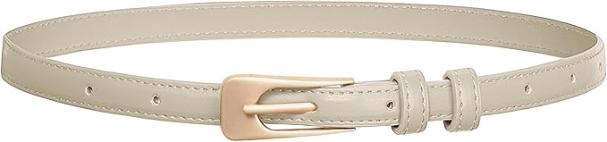GRACE KARIN Women Skinny Leather Belts PU Leather Belt Thin Waist Belt for Jeans Dress with Gold ... | Amazon (US)