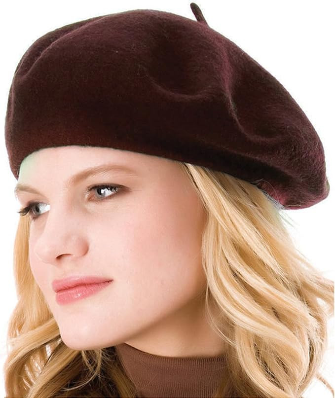 ICSTH French Beret - Wool Solid Color Womens Beanie Cap Hat | Amazon (US)