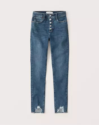 High Rise Super Skinny Ankle Jeans | Abercrombie & Fitch (US)