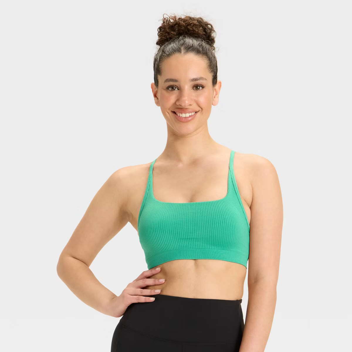 Women's Seamless Ribbed Light Support Sports Bra - All In Motion™ | Target