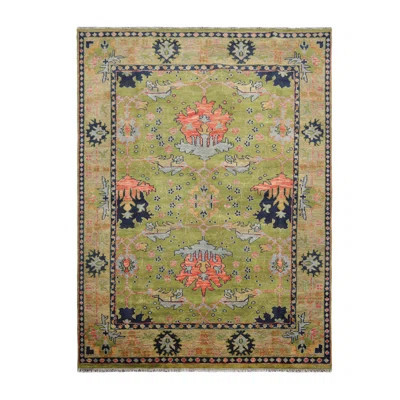 One-of-a-Kind Oriental Hand-Knotted Wool Indoor / Outdoor Area Rug in Green/Red/Black | Wayfair North America