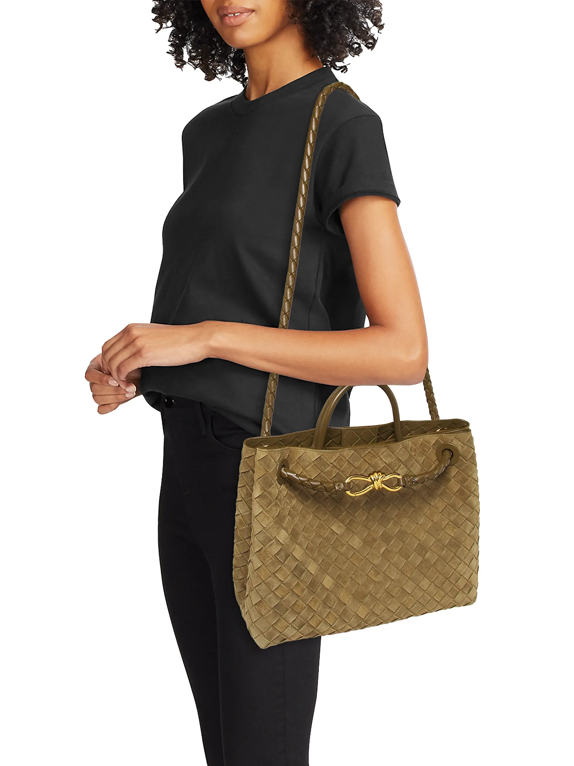 Bottega Veneta Andiamo Medium Suede Tote Bag | Saks Fifth Avenue | Saks Fifth Avenue