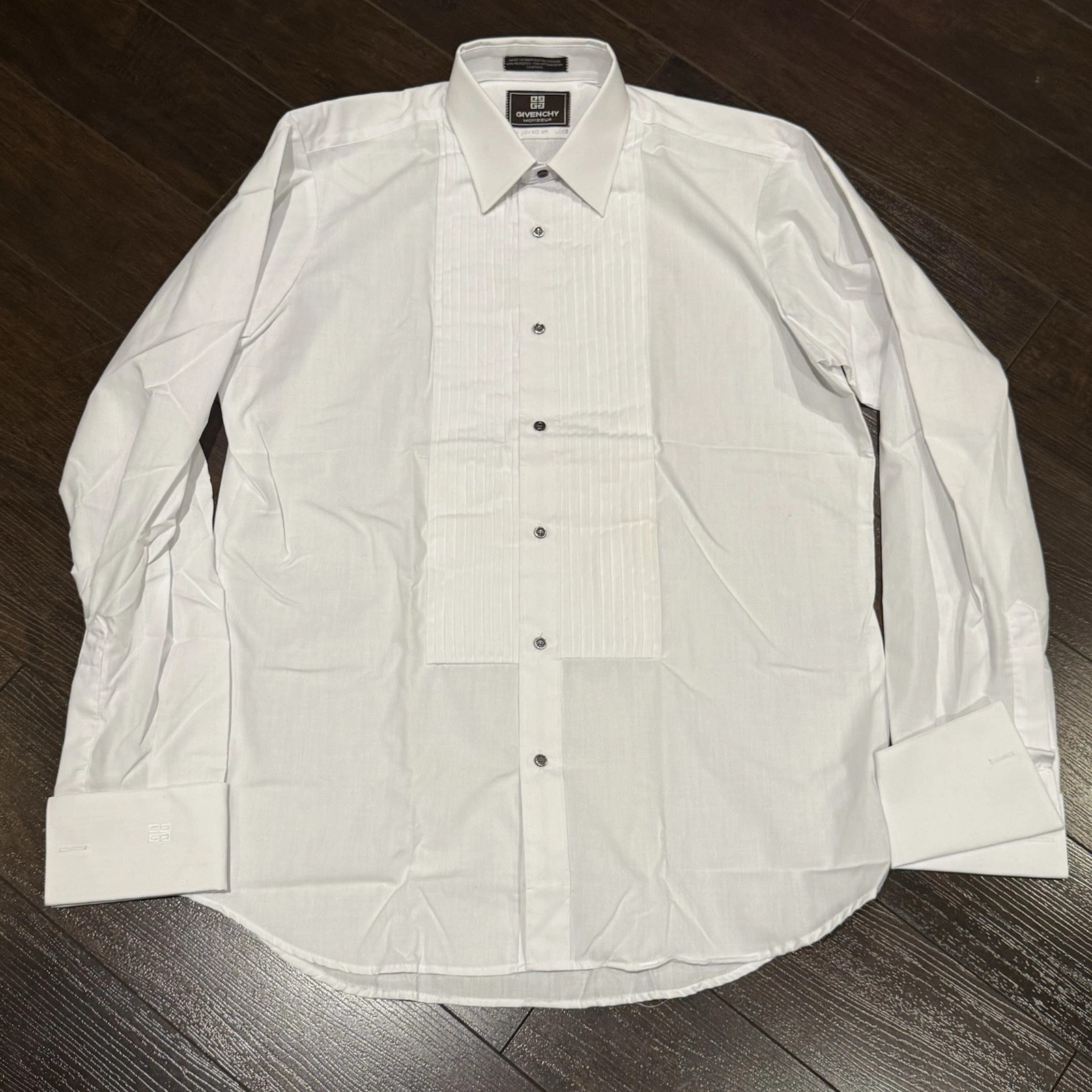 Vintage Givenchy Monsieur Long Sleeved Button Up Tuxedo Shirt Mens Size 15.5 | eBay US
