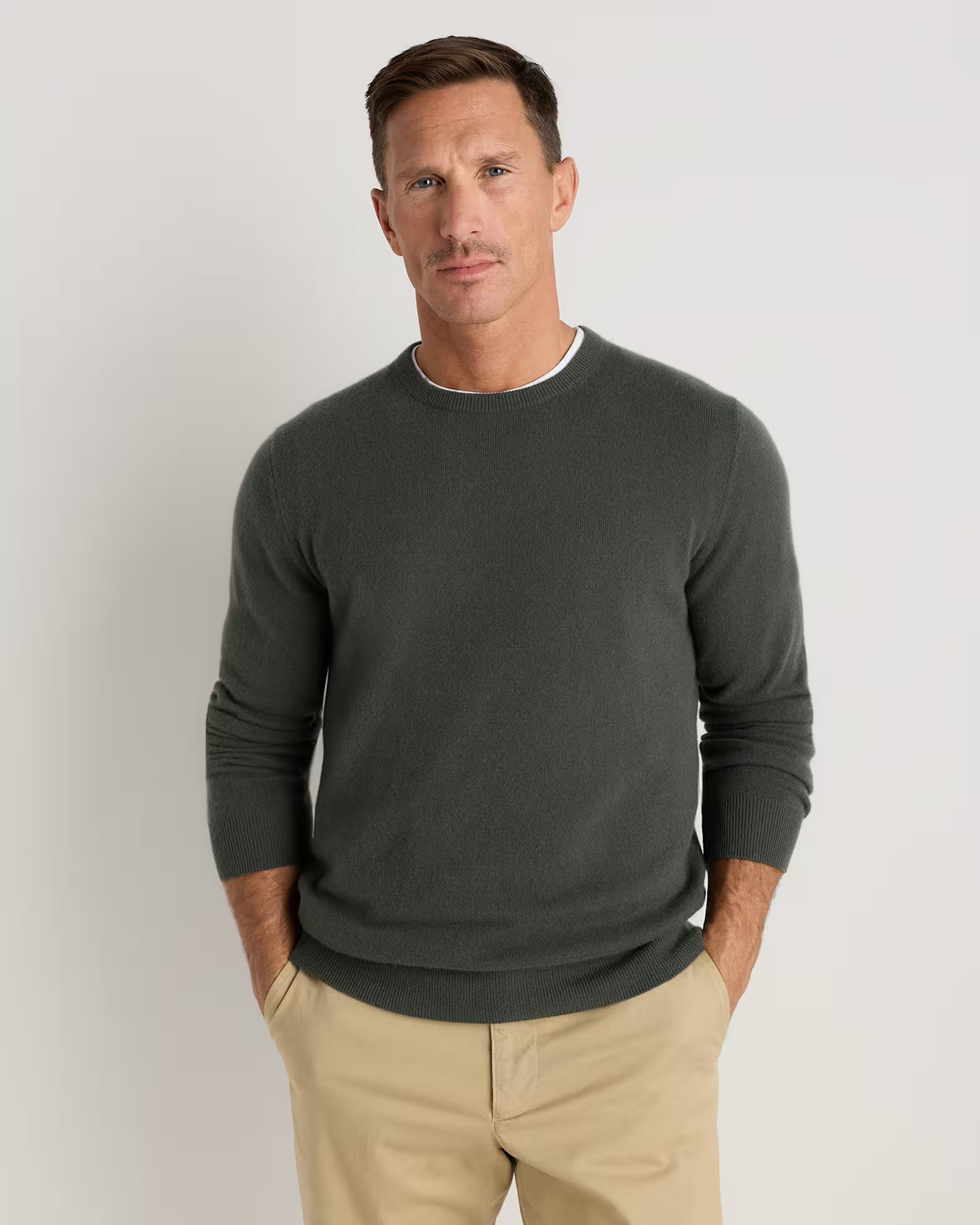 Mongolian Cashmere Crewneck Sweater in Moss | Quince