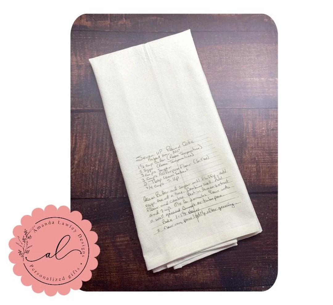 Custom Recipe Tea Towel, Family Heirloom Recipe Tea Towel, Handwritten Recipe, Family Recipe, Gra... | Etsy (US)