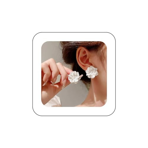 Sttiafay Boho Acrylic Flower Earrings White Flower Studs Earrings Vintage Flower Earrings Wedding White Flower Earrings Jewelry for Women and Girls | Amazon (US)