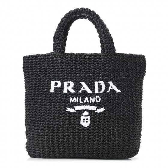 PRADA

Raffia Logo Tote Black | Fashionphile