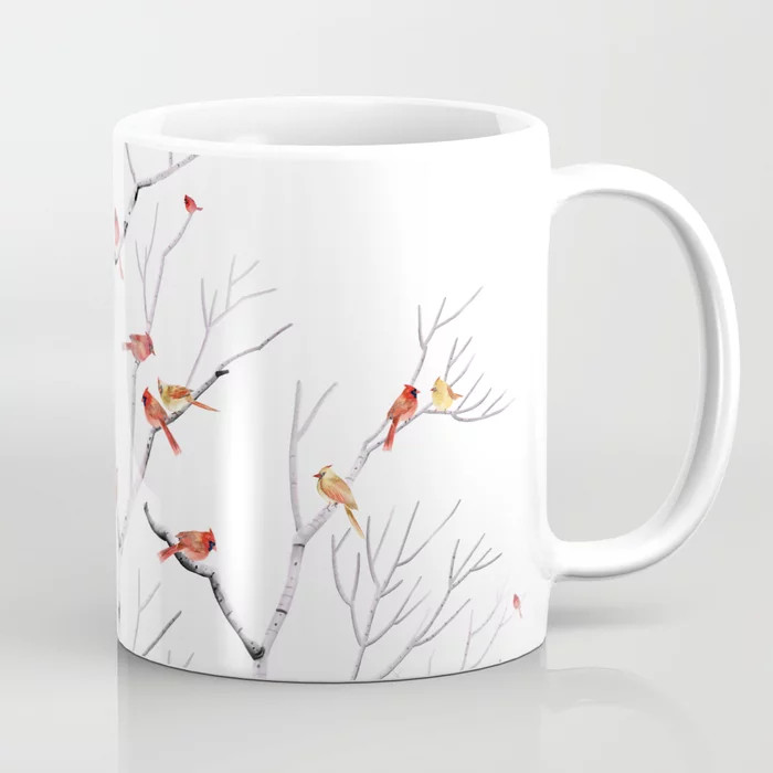 Birch Trees and Cardinal 2  Coffee Mug | Society6