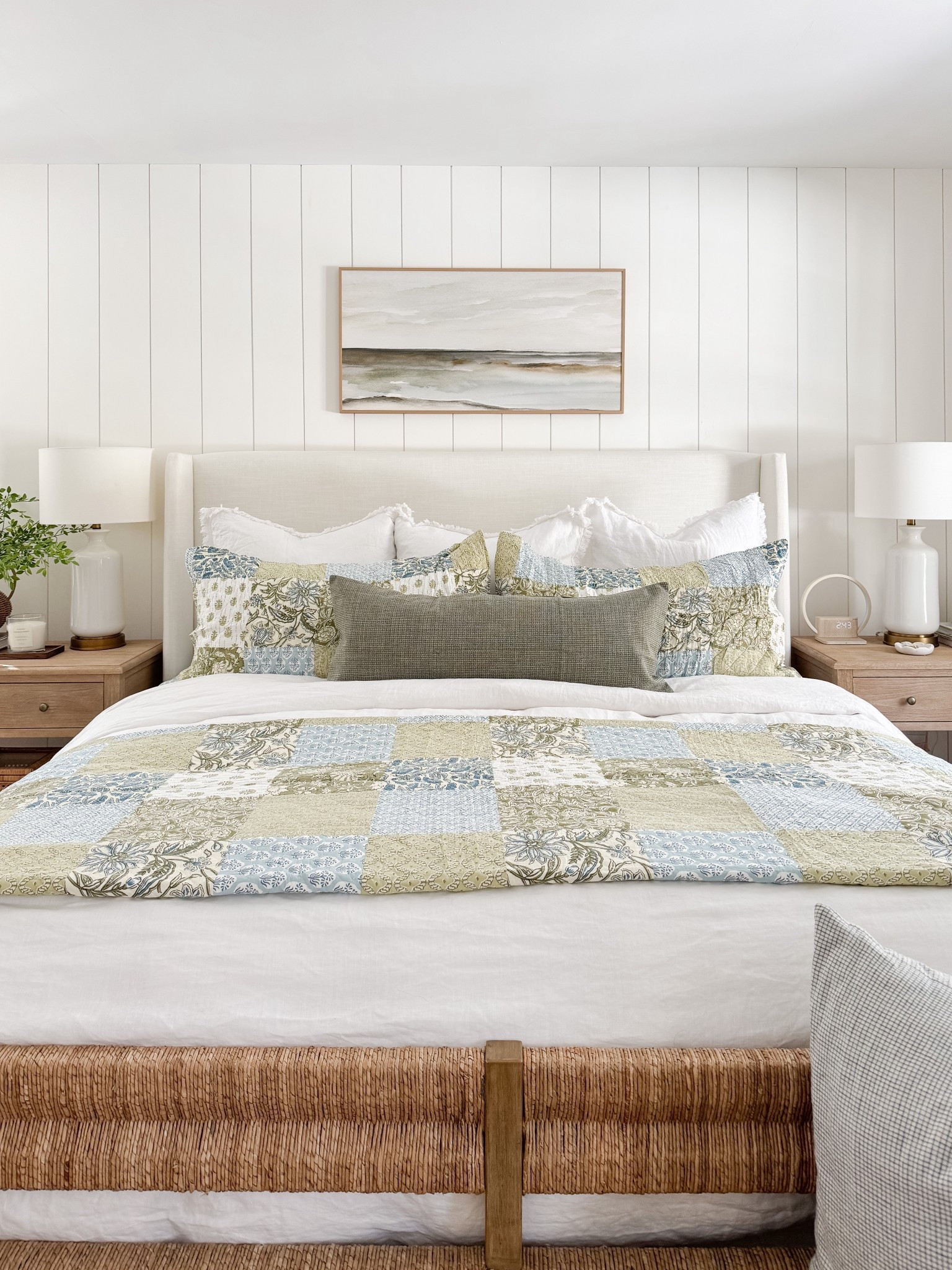 A cozy and welcoming coastal Amazon bedroom 🤍 This linen bedding has the prettiest floral pattern—and it’s such a great price point! It comes in several color options and washes well. Other highlights? Our table lamps and these spring throw pillows! 

#LTKHome