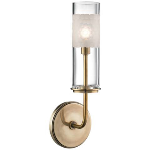 Hudson Valley Wentworth 14 1/4" High Aged Brass Wall Sconce | Lamps Plus
