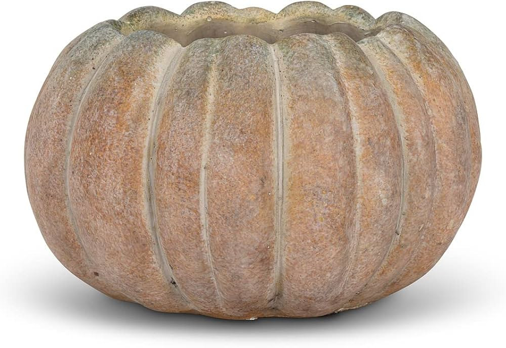 Abbott Collection Low Cement Pumpkin Indoor and Outdoor Planter Pot (4" H, 4.5" Opening) | Amazon (US)