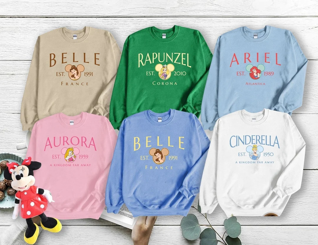 Disney Princess Sweatshirt, Disney Princess Shirt, Disney Character Shirt, Disney Trip Shirt, Dis... | Etsy (CAD)