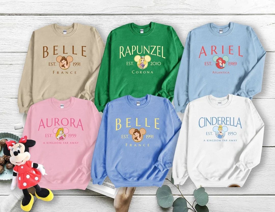 Disney Princess Sweatshirt, Disney Princess Shirt, Disney Character Shirt, Disney Trip Shirt, Dis... | Etsy (CAD)