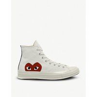 Comme Des Garcons Converse high-top 70s x play cdg trainers, Mens, Size: 05/01/1900, Beige | Selfridges