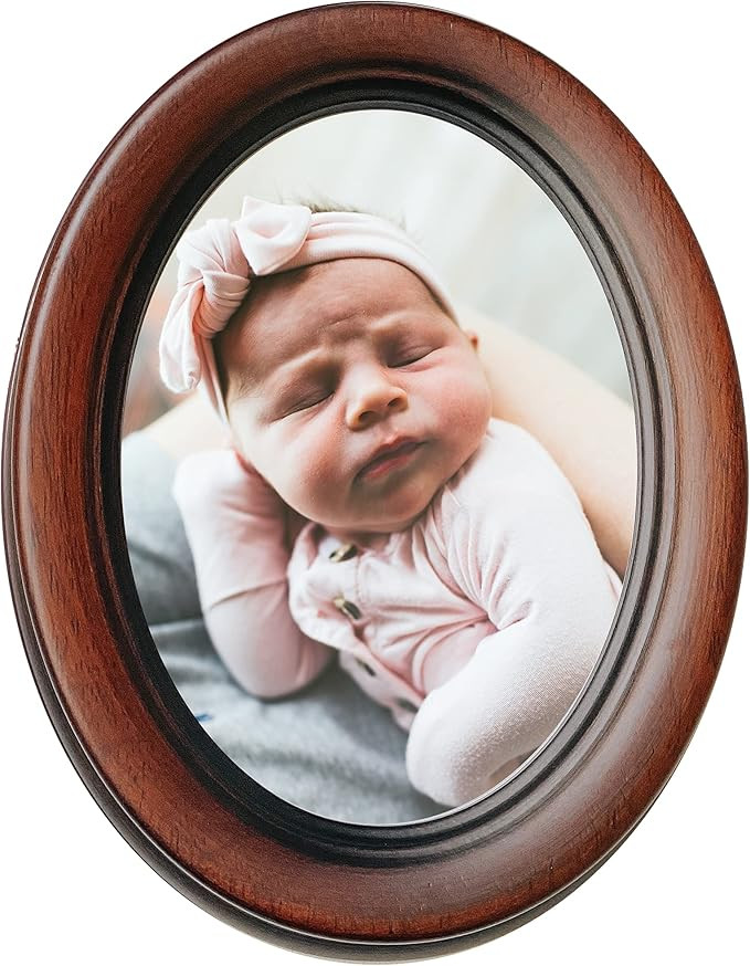 Frame Harbor Classic Oval Picture Frame 5x7 Made in Italy - Hand Made Solid Wood Frame with Stain... | Amazon (US)