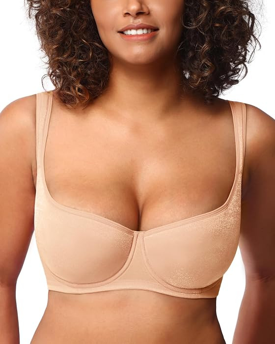 HSIA Balconette Bra Push Up Lightly Lined Plus Size Scoop Neck Tshirt Bra | Amazon (US)