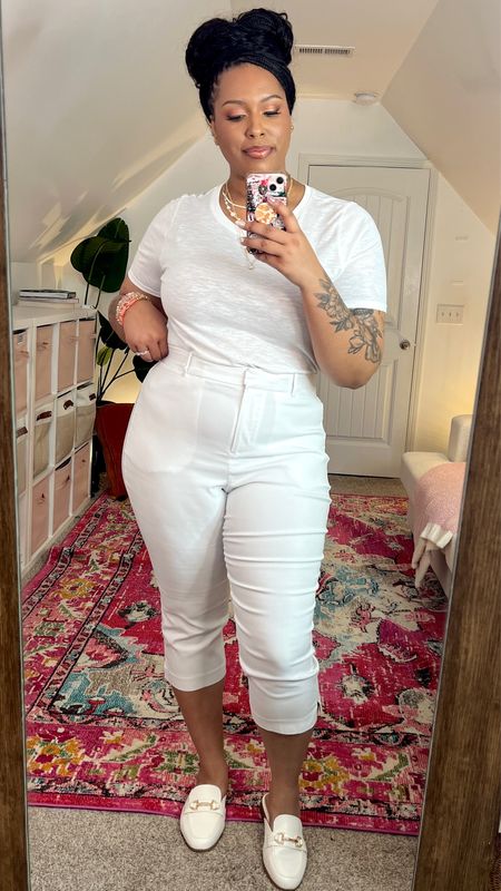 AD | Spring Look for the Office featuring pieces from Lane Bryant Pt. 1 | This look is all white, more casual but still office appropriate.

For a limited time use code BRITTNEYFS for free shipping on any order! 

#lanebryant #lanebryantpartner 

#LTKplussize #LTKstyletip #LTKworkwear