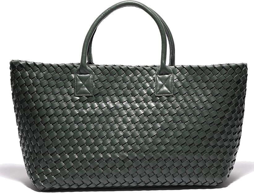 Woven Bag Shopper Bag Travel Handbags and Purses Women Tote Bag Large Capacity Shoulder Fashion B... | Amazon (US)