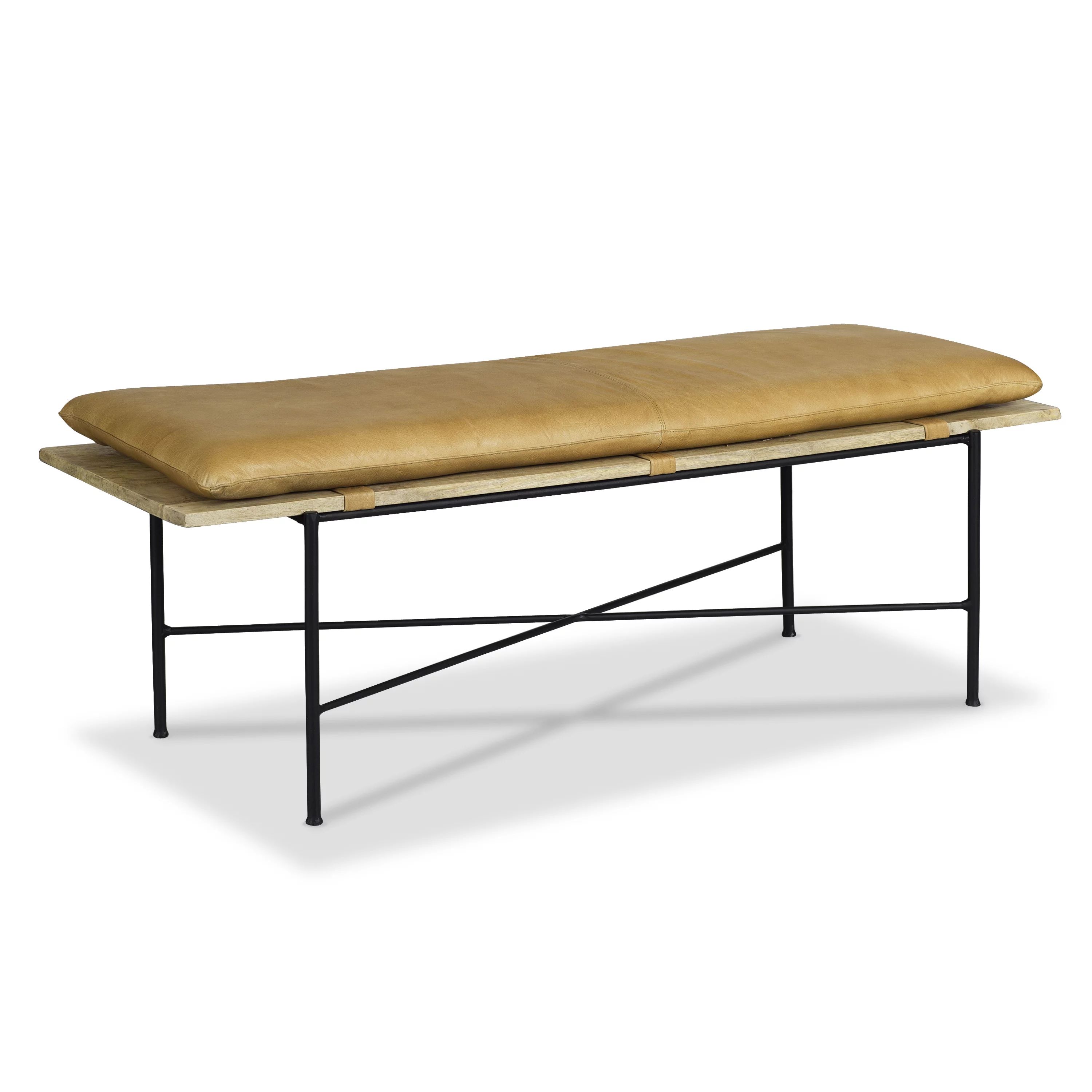 EdgeMod Nulla Upholstered Bench, Saddle Tan | Walmart (US)