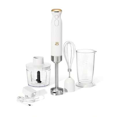 Beautiful Cordless Immersion Blender With Chopper, Whisk & Measuring Cup, White Icing By Drew Barrymore | SHEIN