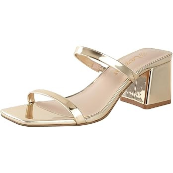 Leevar Square Toe Heeled Sandals for Women - Women's Low Block Heels Sandals - 2.25IN Open Toe An... | Amazon (US)